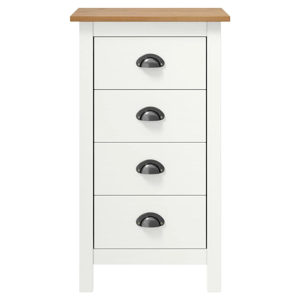 Buffet credenza cassettiera armadio mobile contenitore organizer per cucina soggiorno salotto Hill 46 x 35 x 80 cm legno massello di pino bianco 02_0035669