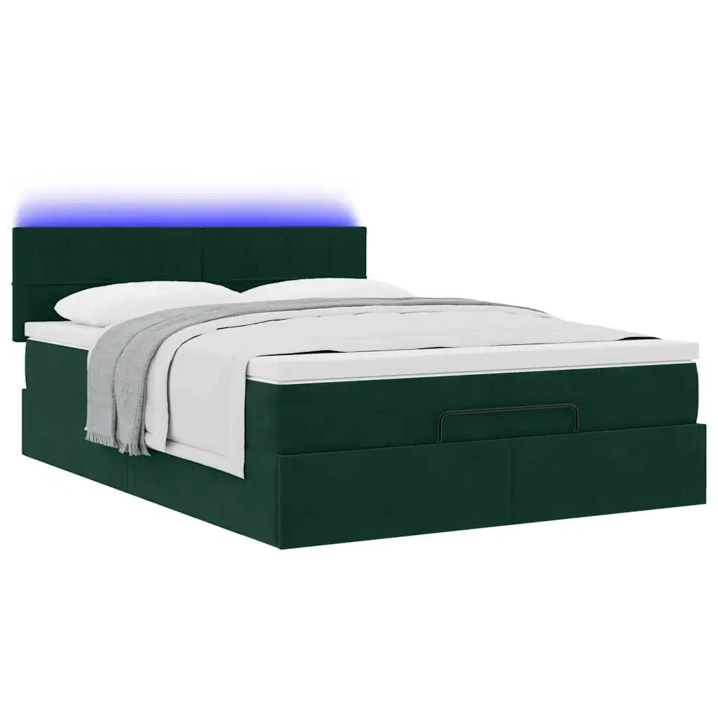 Struttura Letto Pouf con Materasso 140x200 cm in Velluto