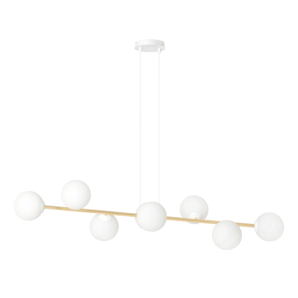 Lampadario Emibig Gravity 8xE14 bianco ottone 140cm