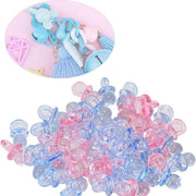 100 pezzi di spazzola per capelli acrilici decorazione per festa di compleanno - giocattolo per il battesimo rilassante - trasparente rosa blu.