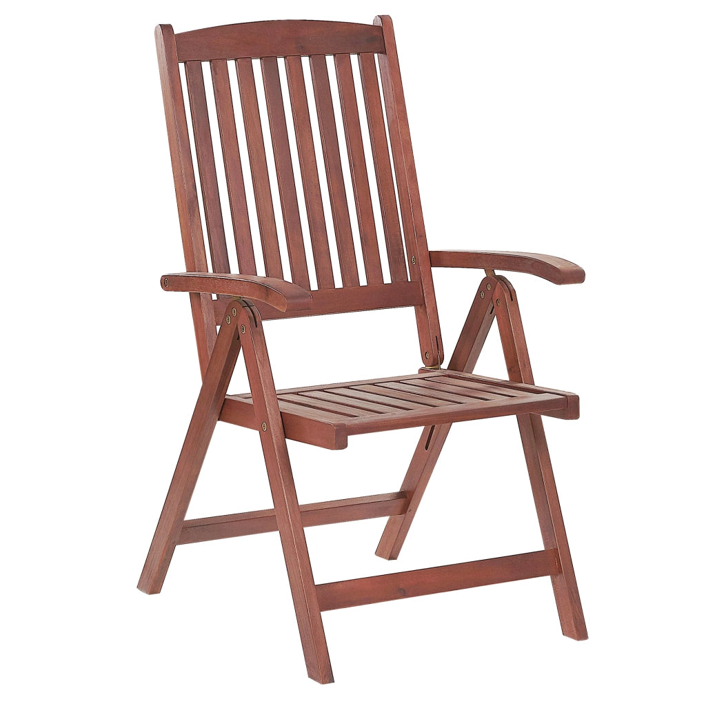 Set di 6 sedie da giardino in legno di acacia grigio cuscino regolabile pieghevole per esterni in stile rustico country