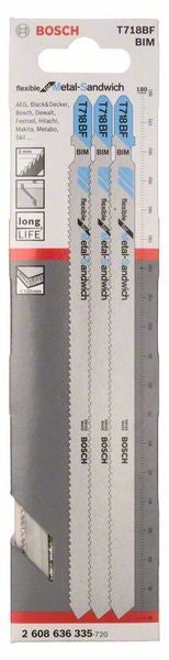 2608636335 - Set 3 lame per seghetto alternativo T 718 BF Metal-Sandwich