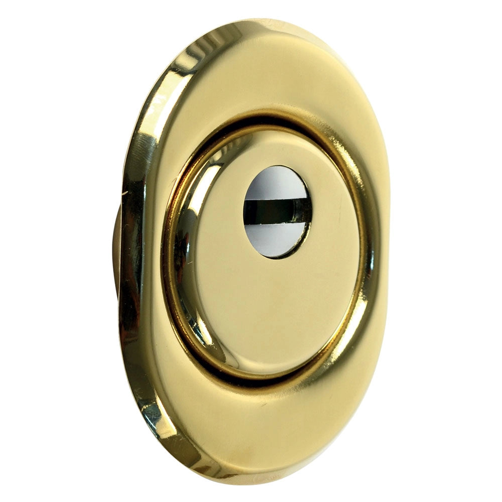 DEFENDER ANTITRAPANO PER SERRATURE h.14 mm - Ø mm. 50 ottone  - BricoGo