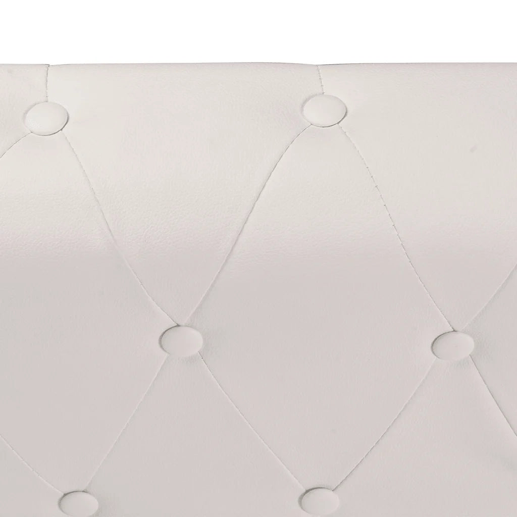 Divano Chersterfield 6 posti Pelle Artificiale Bianca  cod mxl 12542