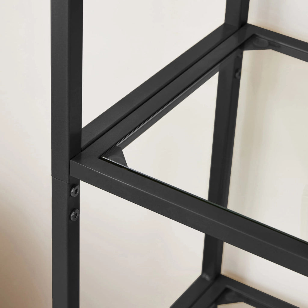 LIBRERIA Valora LGT050B61 Mensola in vetro nero stile moderno per soggiorno
