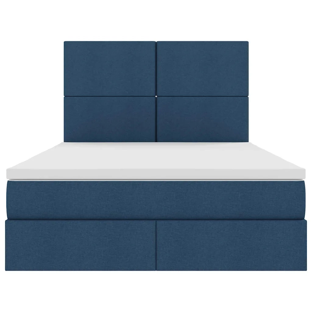 Letto con contenitore e LED con led Blu 140 x 190 cm Poliestere 3372356