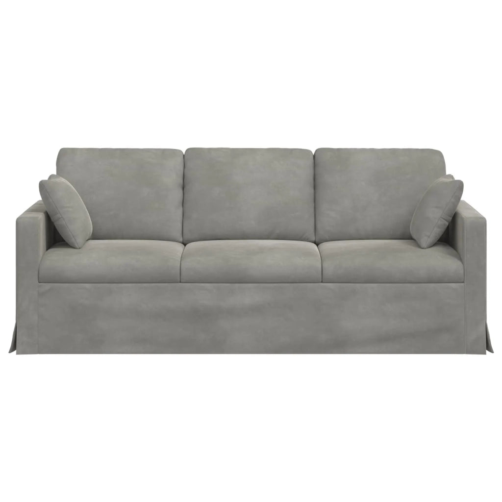 Divano Grigio chiaro 198 x 78 x 80 cm Velluto 42024431