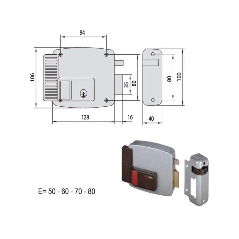 Elettroserratura App.Legno Dx 11611-80-1 Cisa