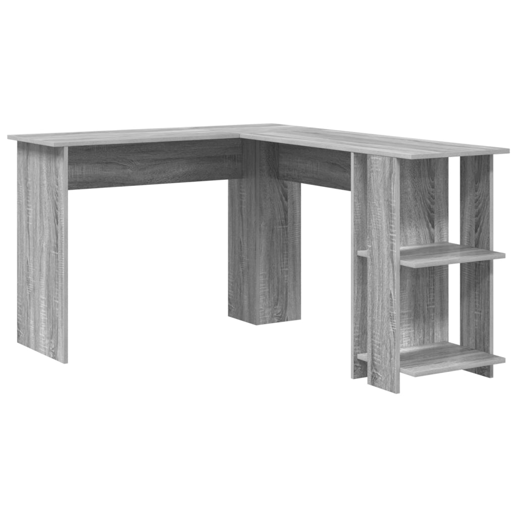 Scrivania Angolare Grigia Grigio Sonoma MDF Standard