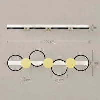 Lampada da Soffitto Dimmerabile con 4 Fari Telecomando Modalità Scena 1500 lm 38 W 3000K-6500K Nero e Dorato