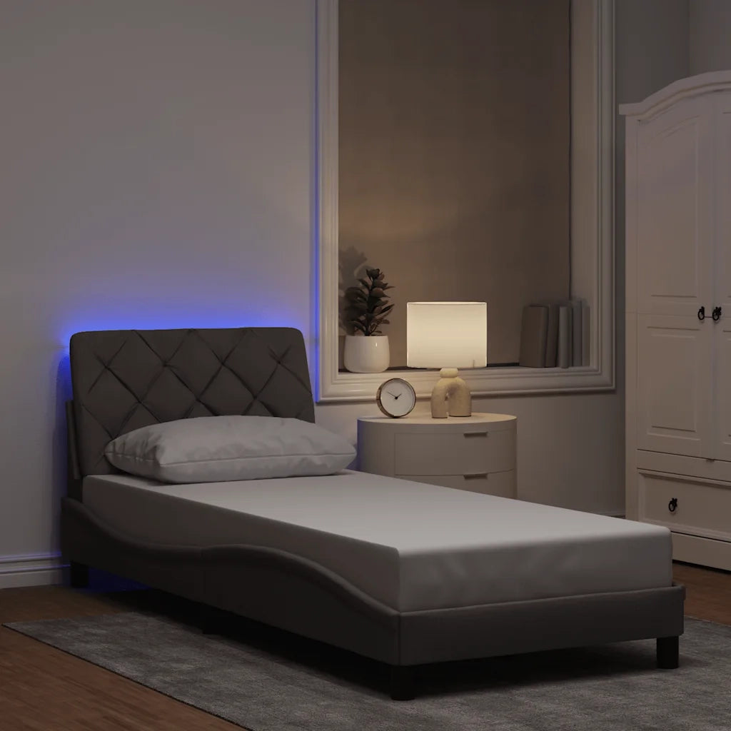 Giroletto con LED senza Materasso Tortora 90x200 cm Tessuto 3310647