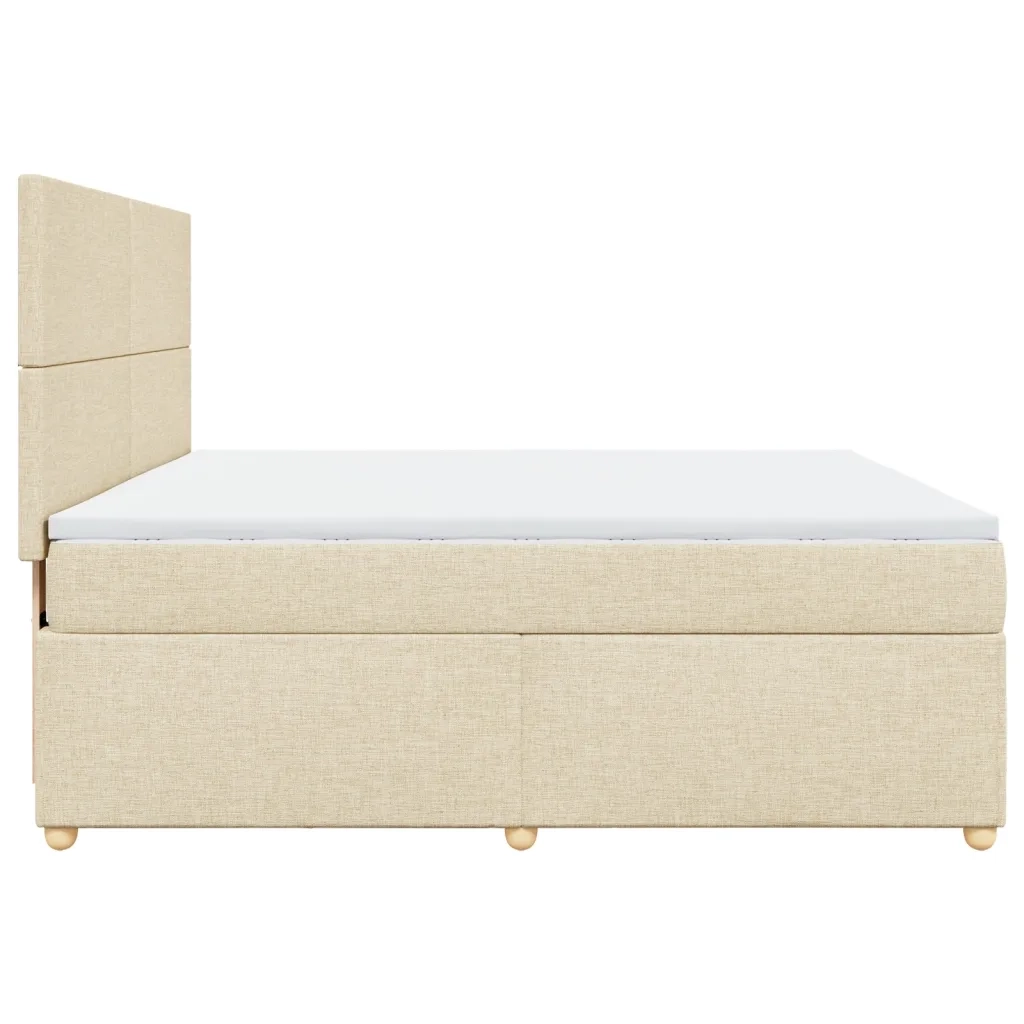 Giroletto a Molle con Materasso Crema 180x200 cm in Tessuto 3293657