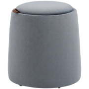 Pouf in velluto con cassettino e coperchio amovibile ¨C zephmum ¨C Grigio ?44x47.5 cm
