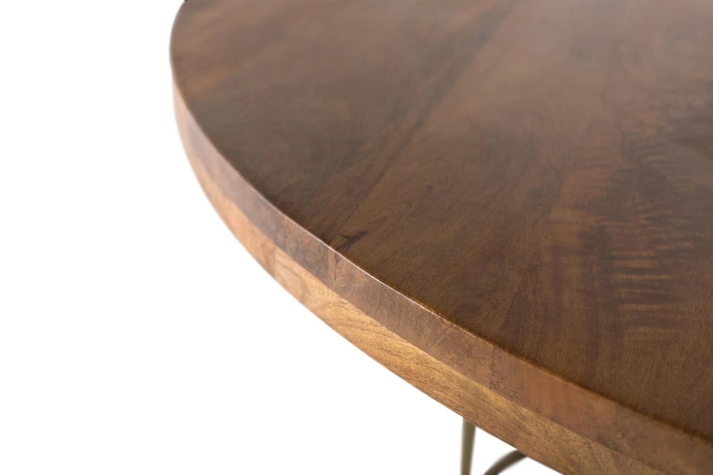 Tavolo da pranzo rotondo in legno massello di mango 150 cm