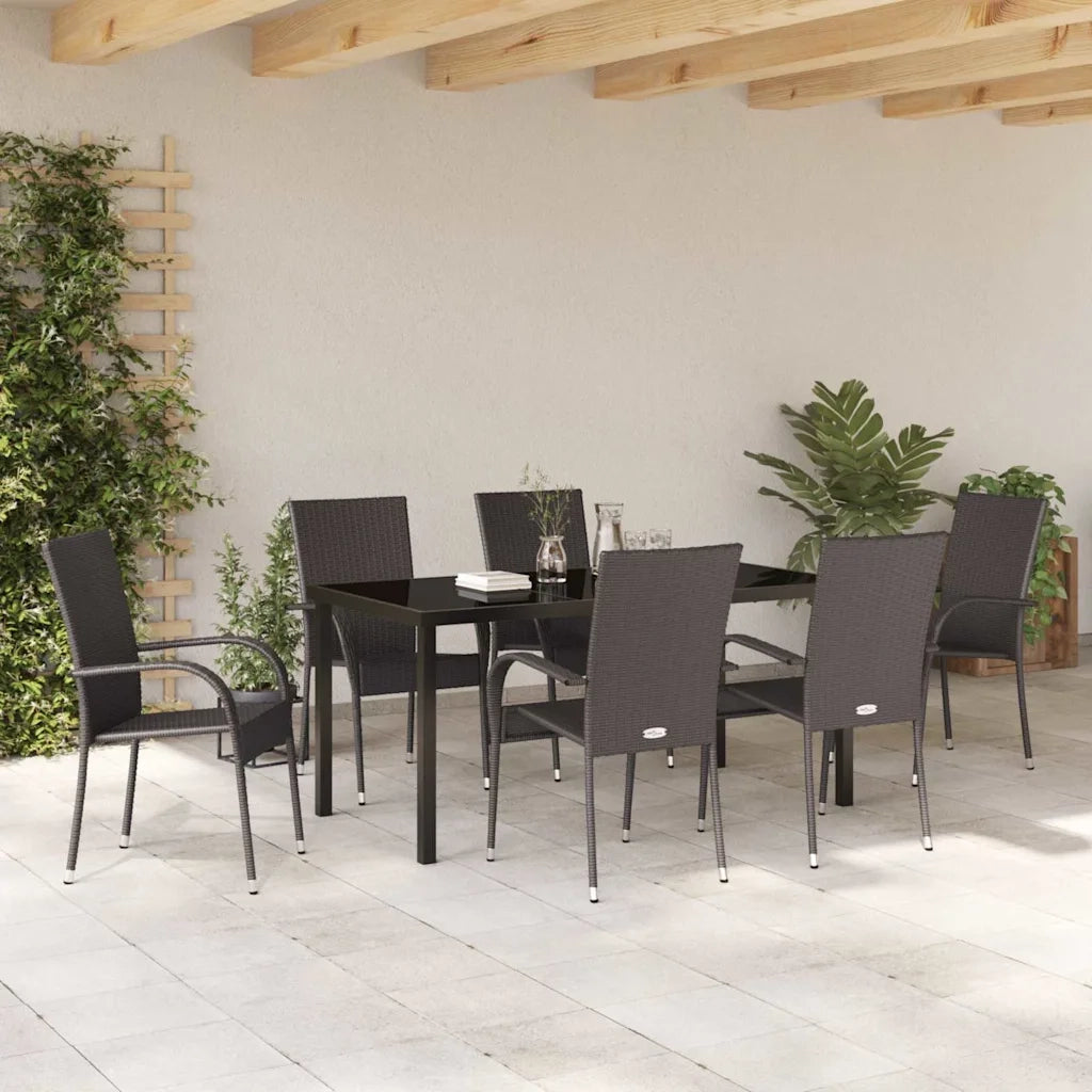 Set da Pranzo per Giardino 7 pcs Marrone 3379398