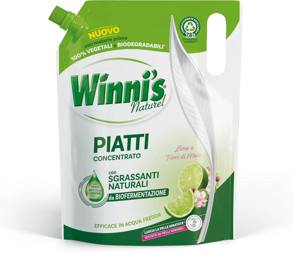 WINNI'S RICARICA DETERGENTE PIATTI DA 900ML LIME E FIORI DI MELA