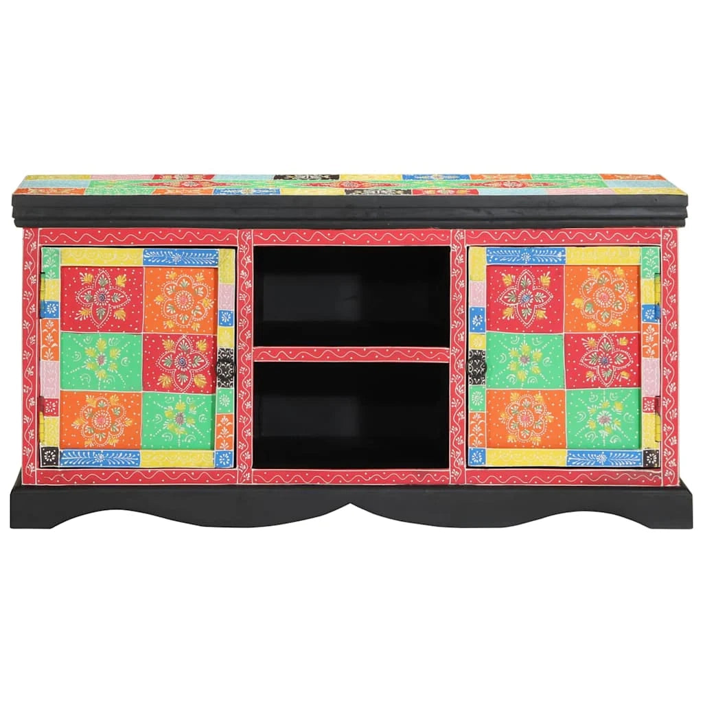 Pratico mobile porta TV moderno con ripiani 100 x 35 x 50 cm in legno massello di mango 02_0057710