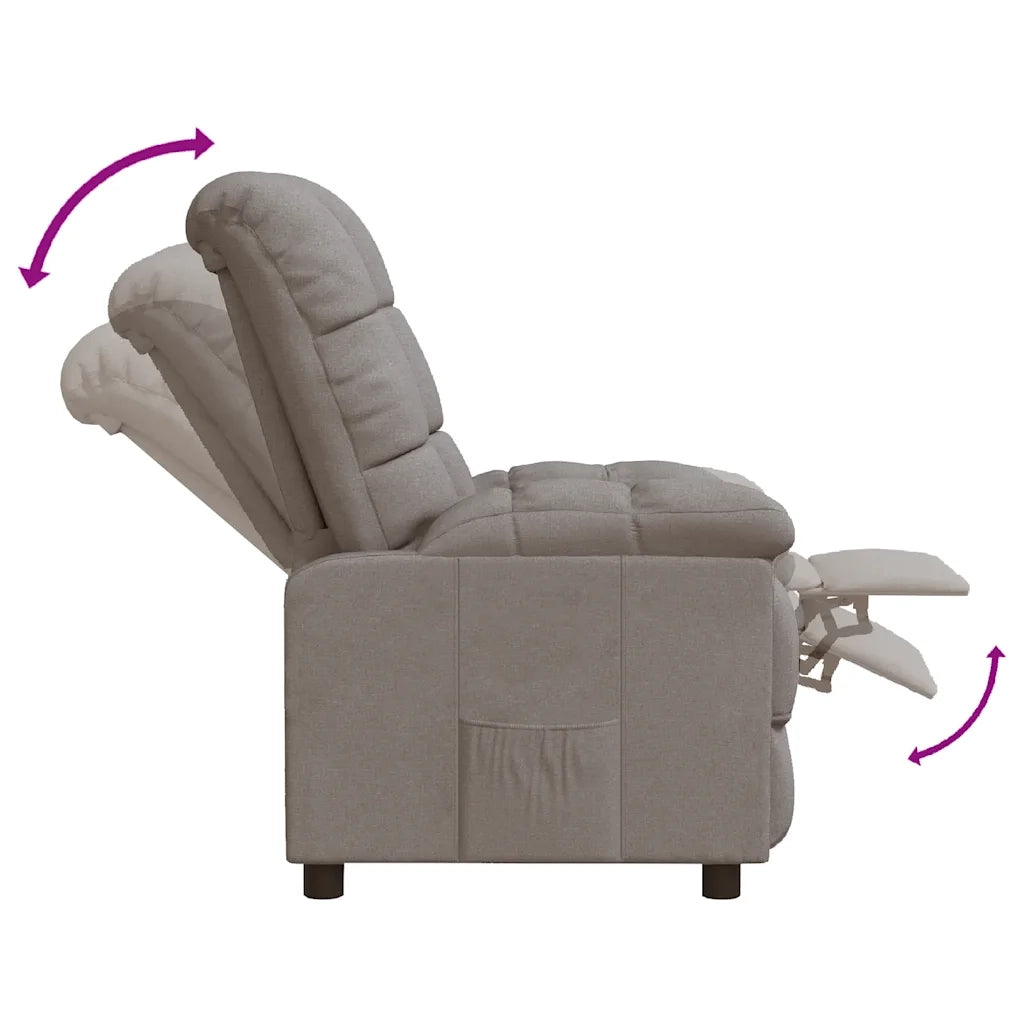 Poltrona Reclinabile in Tessuto Tortora