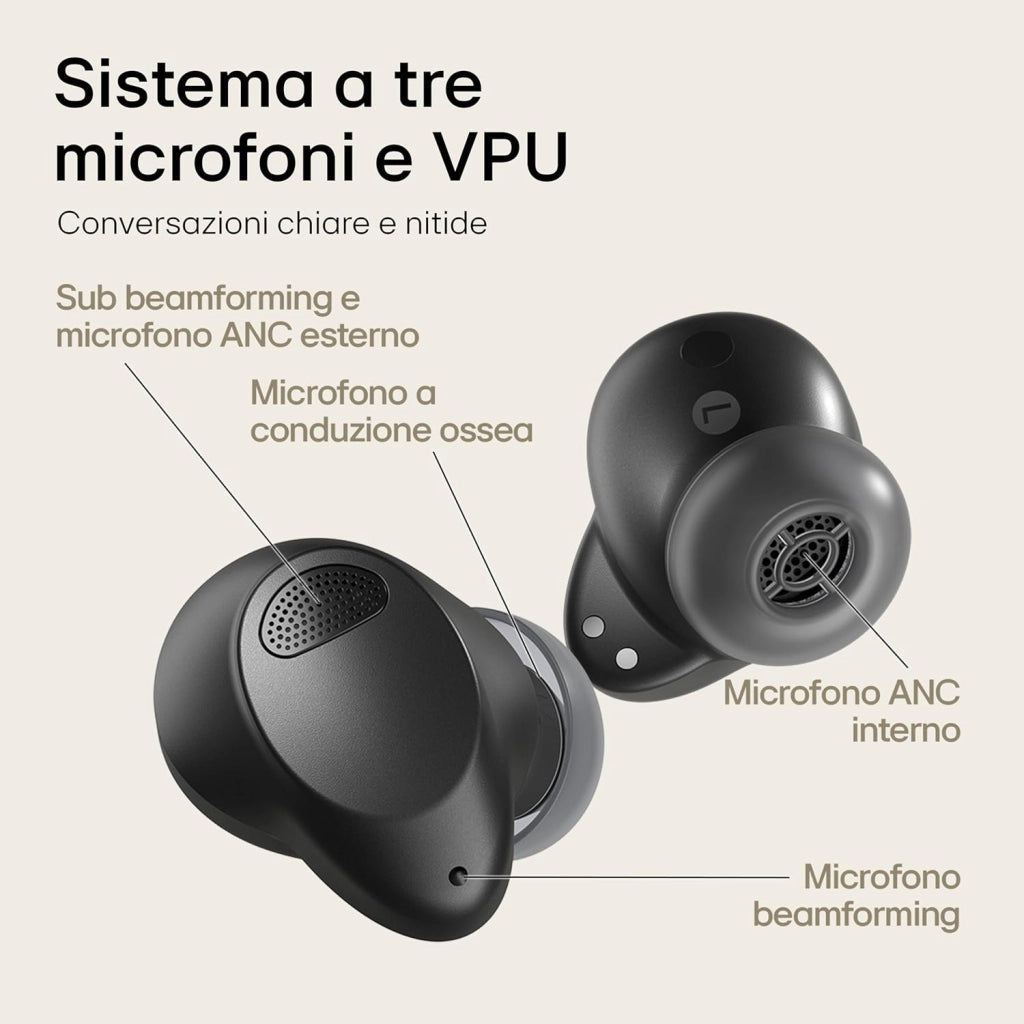Electronics TONE Free T90S Auricolari Bluetooth In-Ear con Dolby Atmos, tecnologia MERIDIAN, cancellazione attiva del rumore (ANC) e igienizzazione UVnano+, Nero, TONE-T90S.AEUSLBK