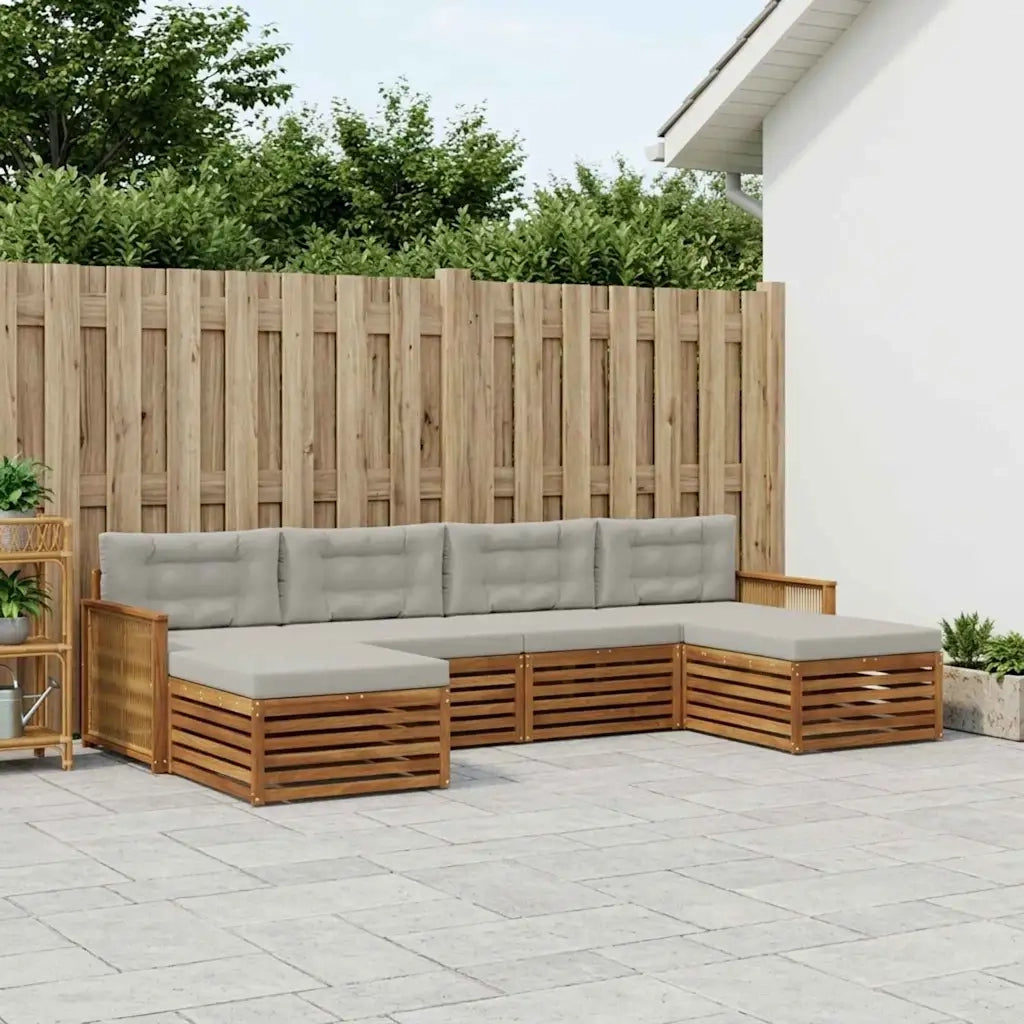 Set divani con cuscino 6 pcs Legno di Acacia Massello 3383689