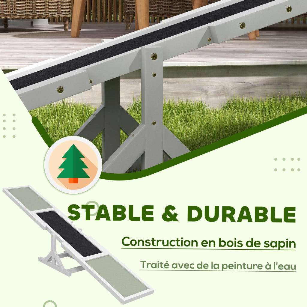 Attrezzatura per Allenamento Cani Agility ¨C zephmum ¨C 180x30x30 cm Grigio Bianco