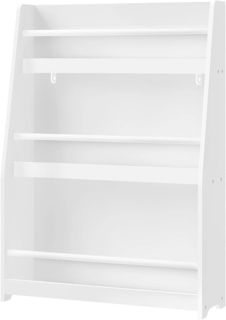 Libreria Montessoriana per Bambini, Scaffale Porta Libri e Giocattoli a 3 Ripiani, Organizzatore per Cameretta dei Bimbi, in MDF e Legno di Pino, Bianco