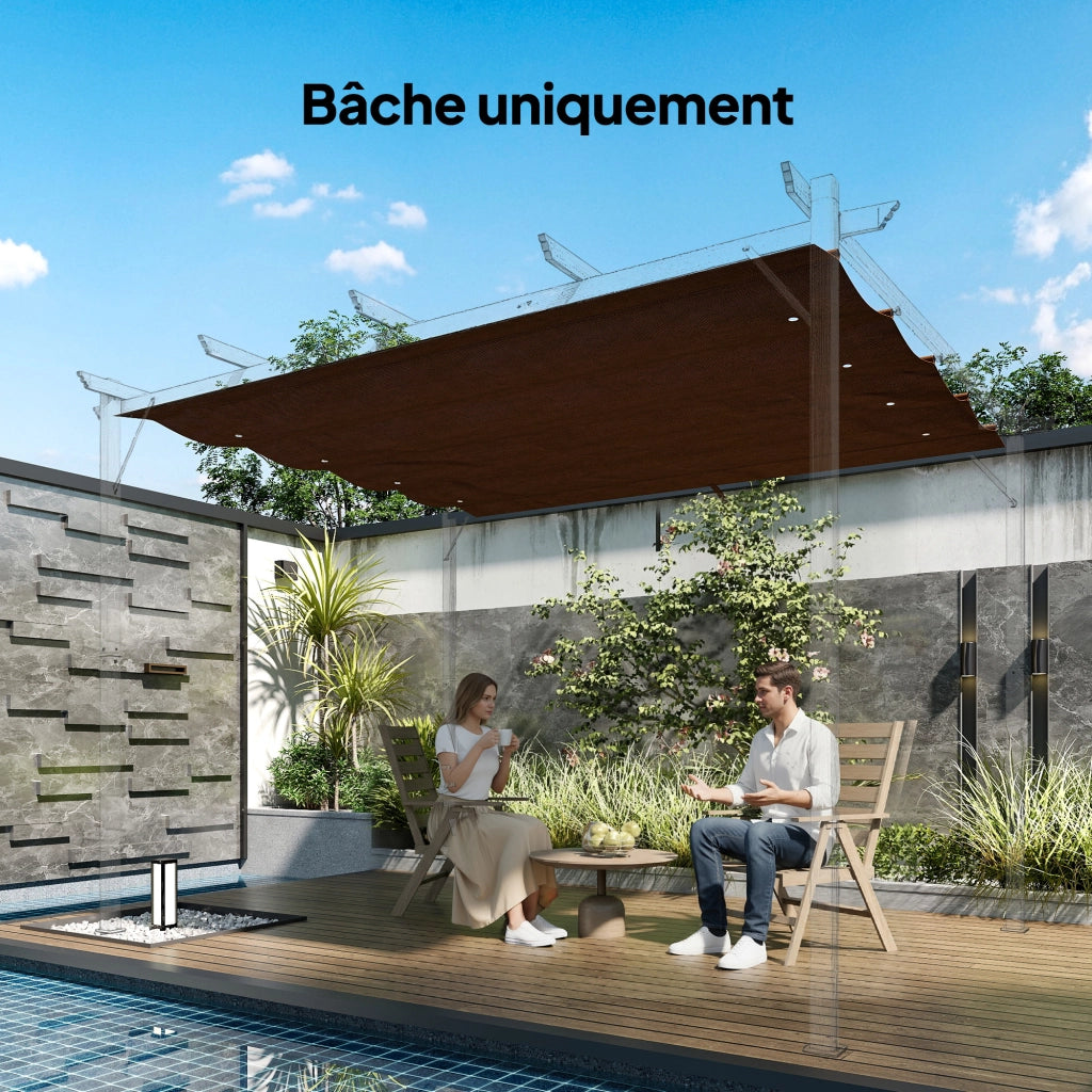 Tenda da Pergola Sostitutiva ¨C zephmum ¨C Grigio 3x2 m