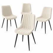 Set 4 Sedie da Pranzo Seduta Ergonomica 43x52x85 cm Struttura in Acciaio in Velluto Crema