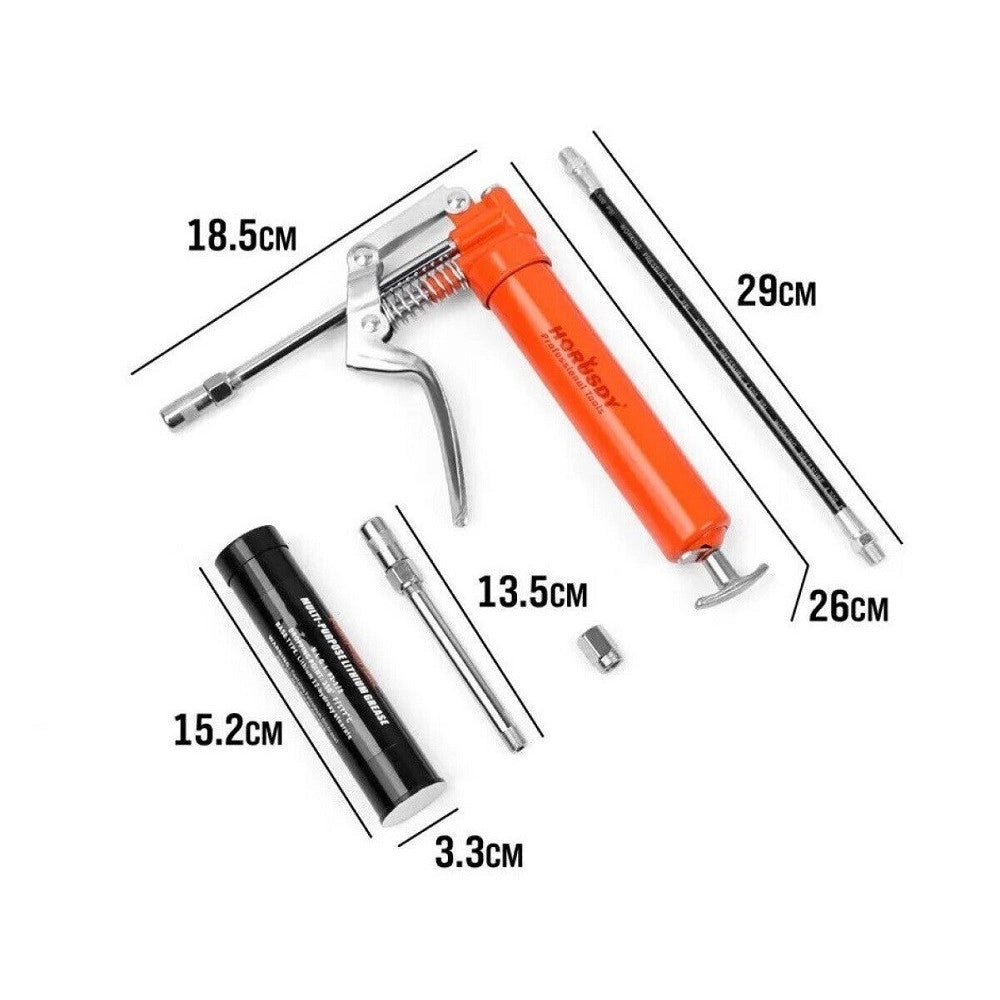 Trade Shop - Ingrassatore Manuale A Siringa Grasso Pistola Ingrassaggio Con 4 Accessori 97353 -