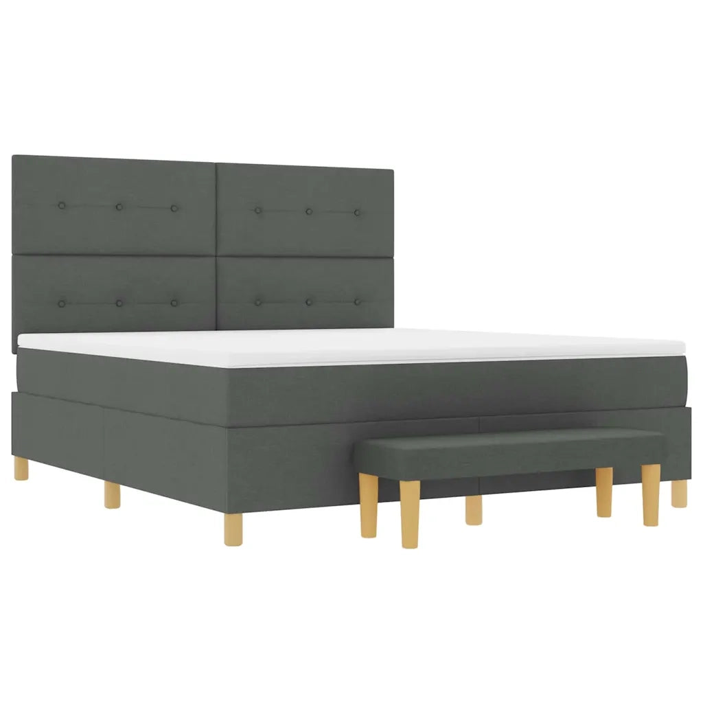 Letto a molle con testiera Grigio scuro 200 x 180 cm Tessuto 3344318