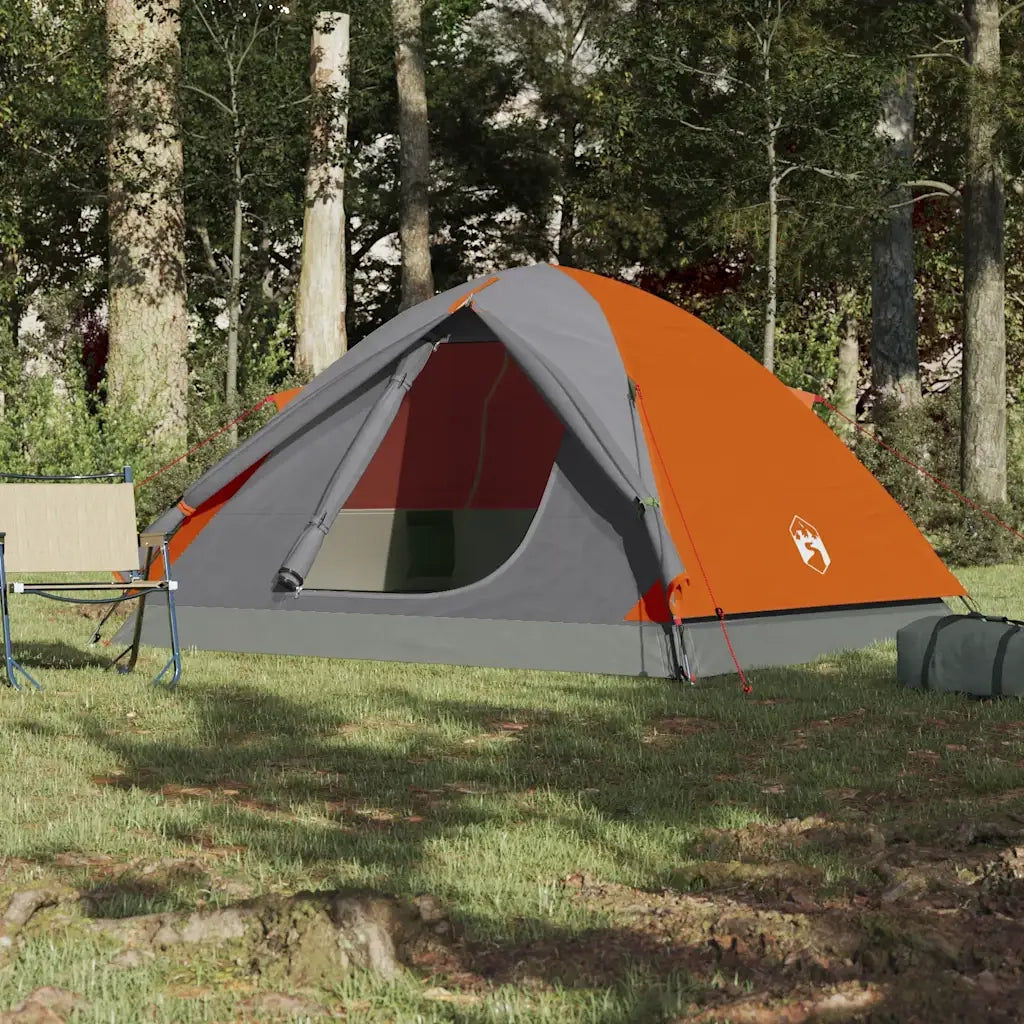 Tenda da Campeggio a Cupola 3 Persone Arancione Impermeabile 94411