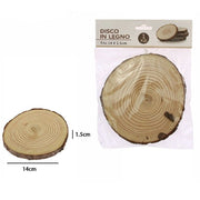 Trade Shop - Disco Di Legno Base Tronco Decorativa Per Ornamento Casa 14x1.5 Cm Rotondo 72111 -