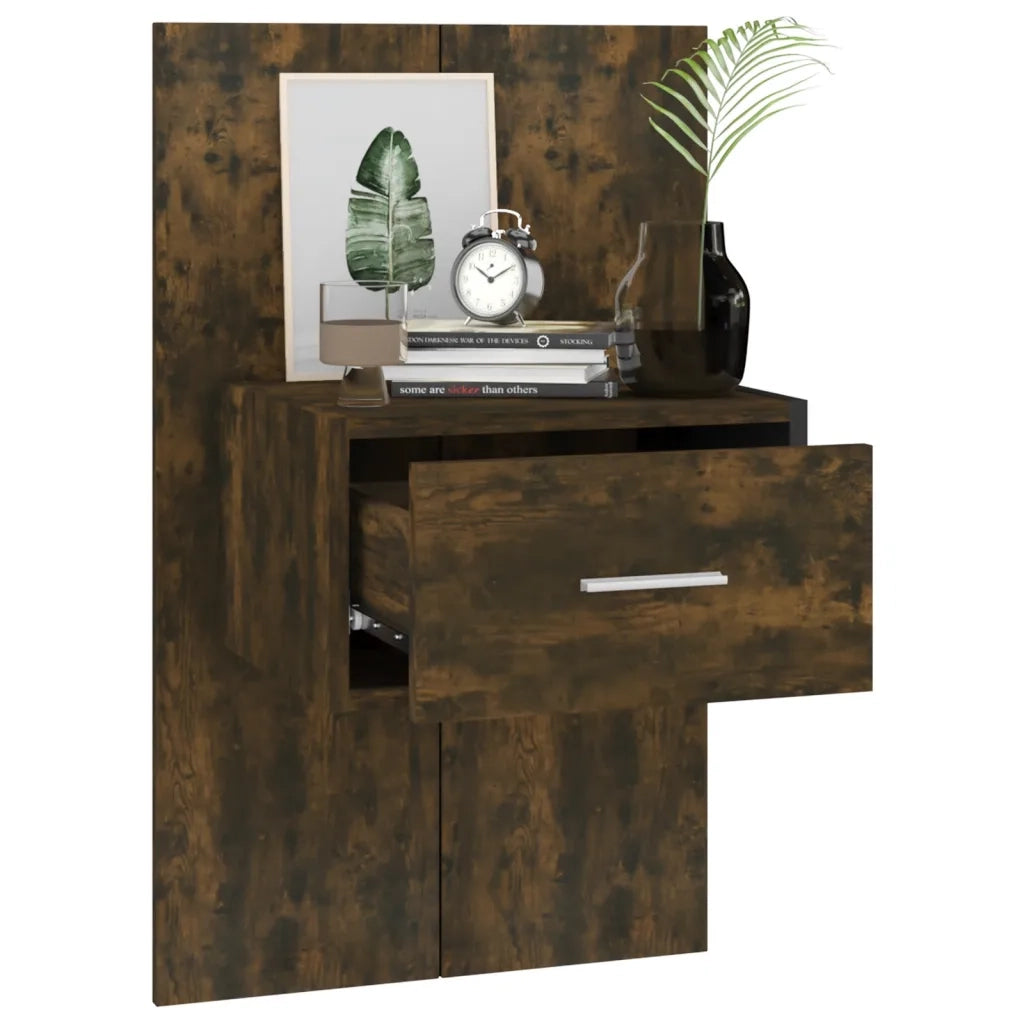 Comodini a Muro 2 pz Rovere Fumo cod mxl 30208