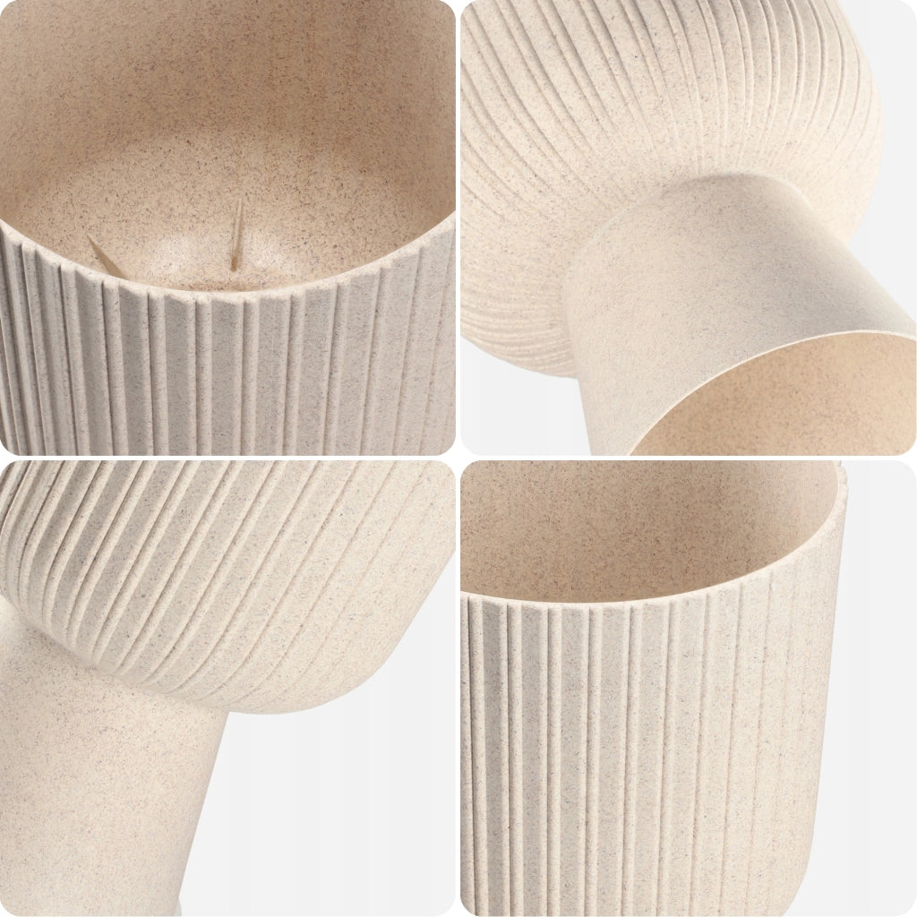Vaso da fiori KADAX, vaso per piante da giardino, copertura in plastica, 18 cm, supporto per fiori, beige