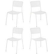 Set 4 Sedie da Giardino 44x45/60x81,5h cm in Metallo Aura Bianco