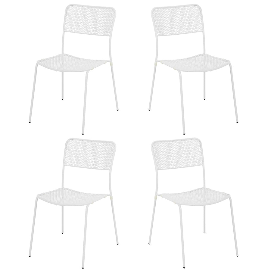 Set 4 Sedie da Giardino 44x45/60x81,5h cm in Metallo Aura Bianco