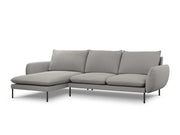 Cosmopolitan Design - Divano angolare sinistro "Vienna" 5 posti in bouclé grigio 