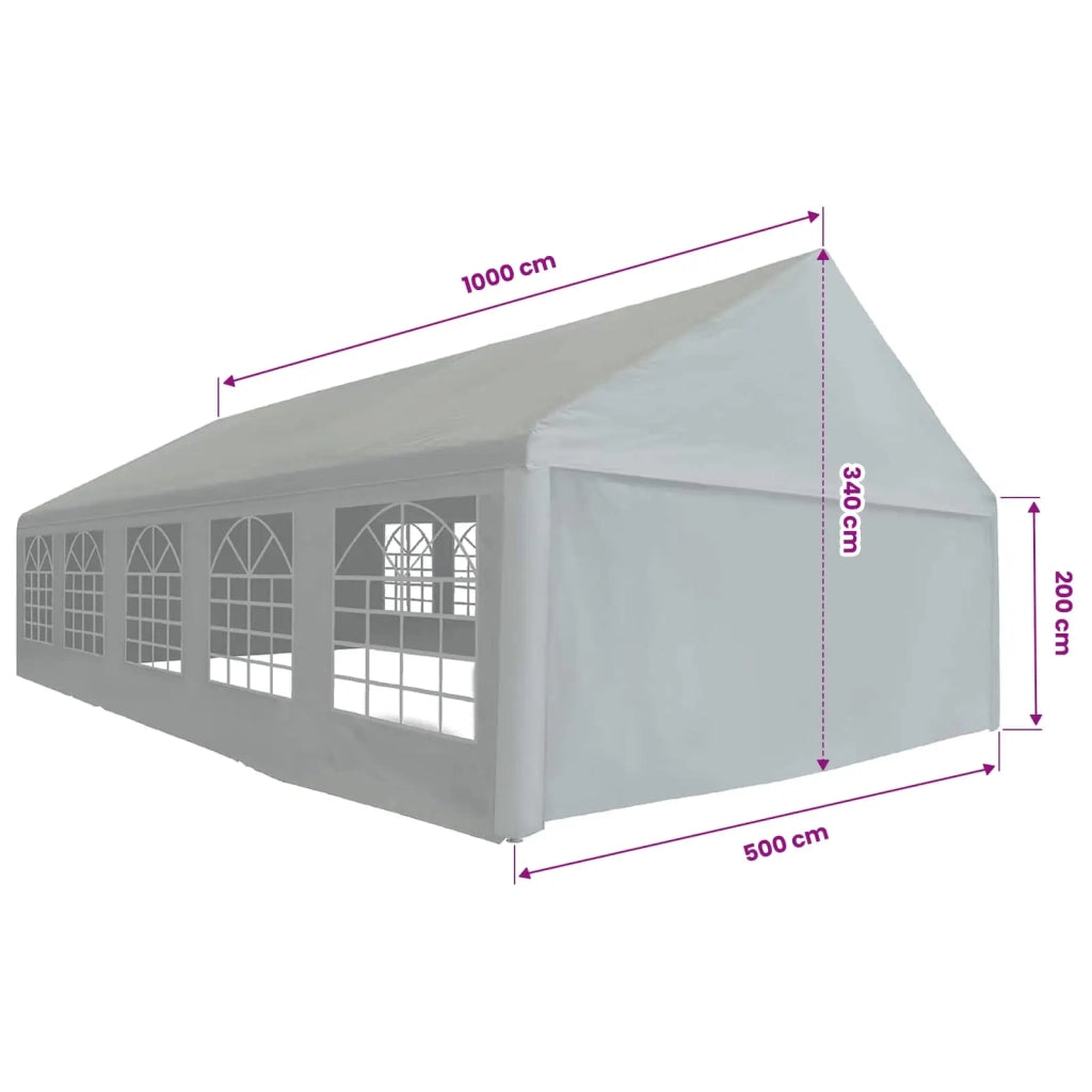 Tessuto per tenda senza struttura Grigio 10 x 5 m PE
