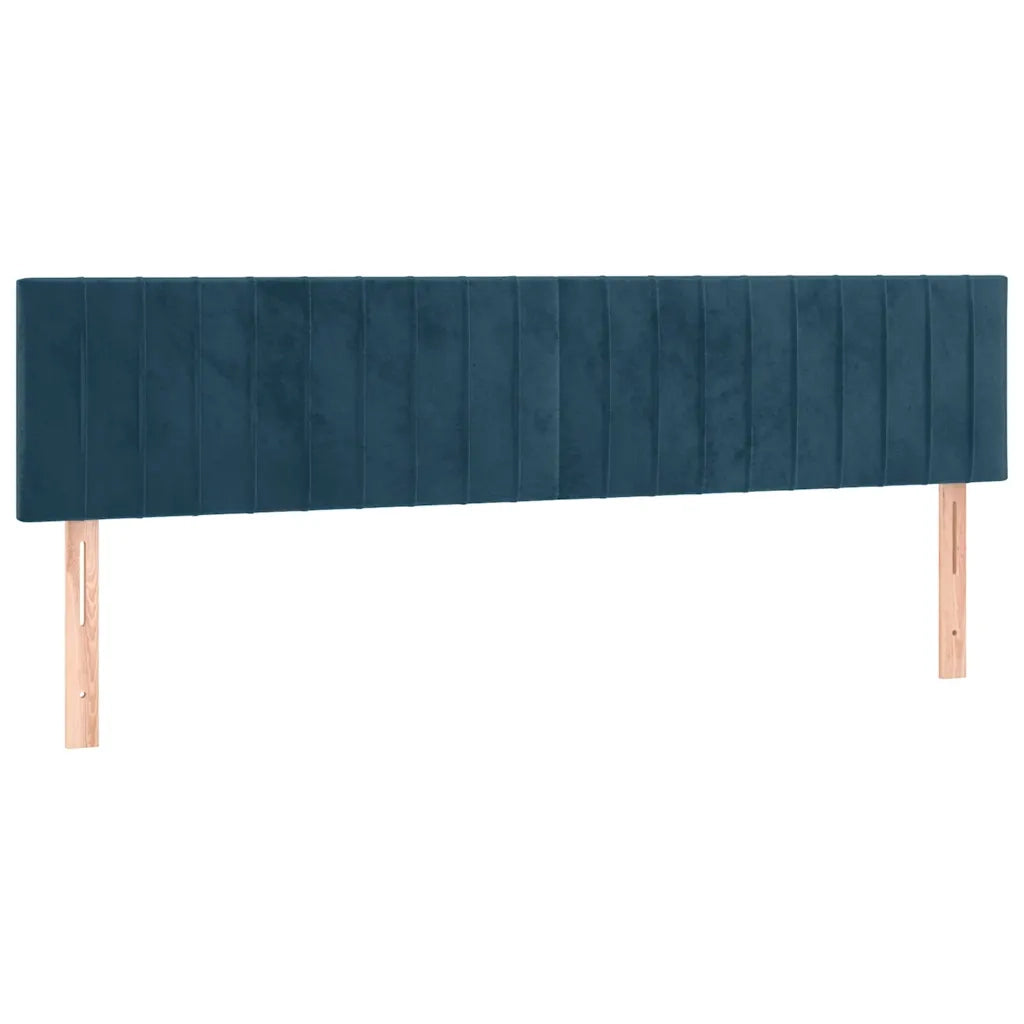 Giroletto a Molle con Materasso Blu Scuro 160x200 cm in Velluto