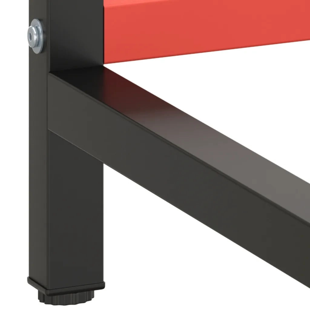 Telaio Banco da Lavoro Nero e Rosso Opaco 180x57x79 cm Metallo 151457