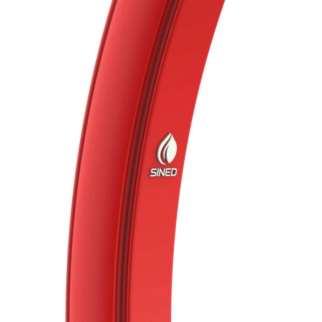 Sined Sole Xxl Doccia Solare Curva In Polietilene Con Lavapiedi Serbatoio Da 40 Lt Rossa Rubinetto Lavapiedi Accessori In Metallo Colore Nero