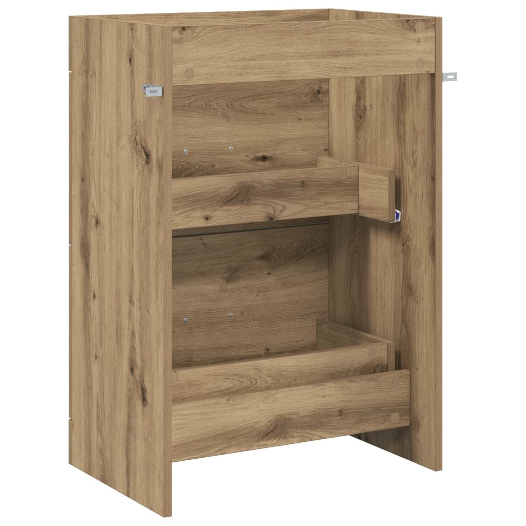 Mobiletto da Bagno Sotto Lavabo Rovere Artigianale 890711