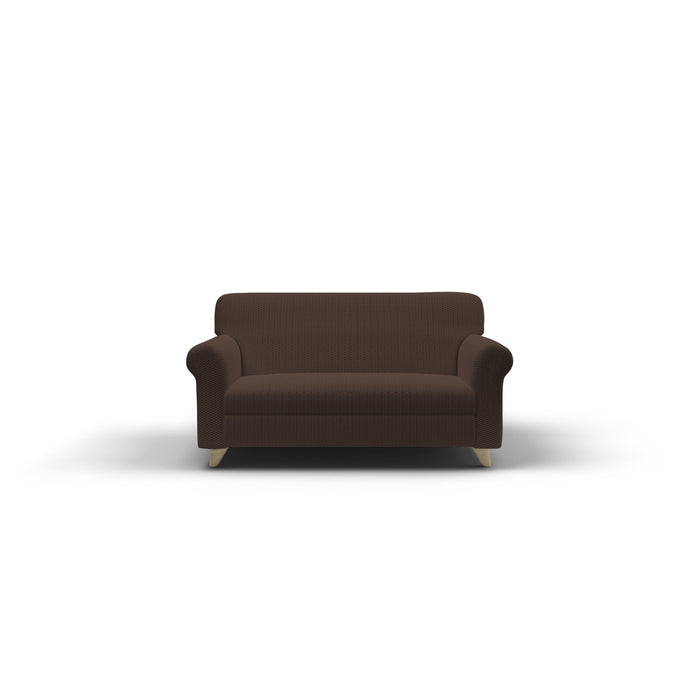 Copridivano Elasticizzato 3 Posti in Poliestere e Cotone Fashionable Marrone