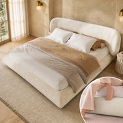 Letto alla francese imbottito 140 x 190 cm beige