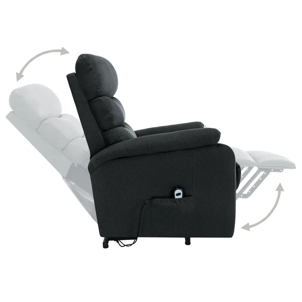 Poltrona Alzapersona Massaggiante in Tessuto Grigio Scuro 321247