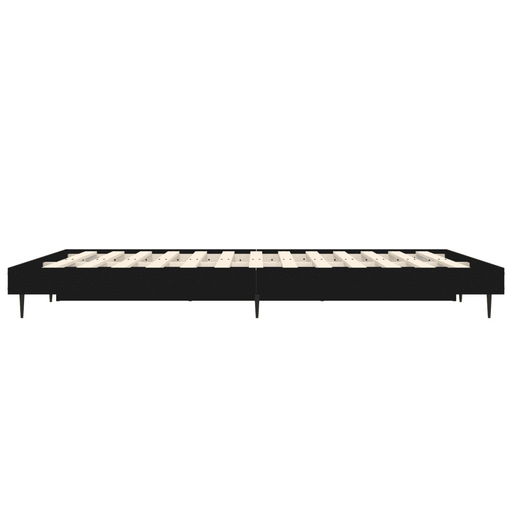 Letto matrimoniale | Letto per adulti | Giroletto Nero 135x190 cm in Legno Multistrato