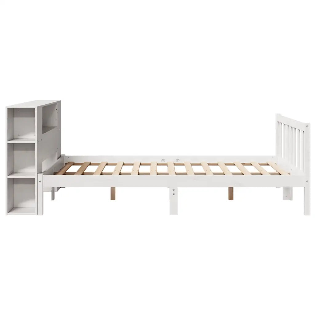 Letto Libreria senza Materasso Bianco 150x200 cm Legno di Pino 3321660