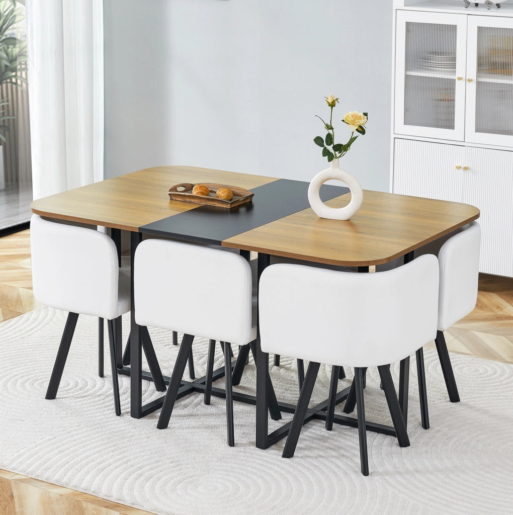Set da pranzo allungabile con sedie in MDF e metallo