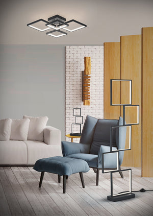 Lampada tavolo da Interno a LED in Metallo Nero Opaco