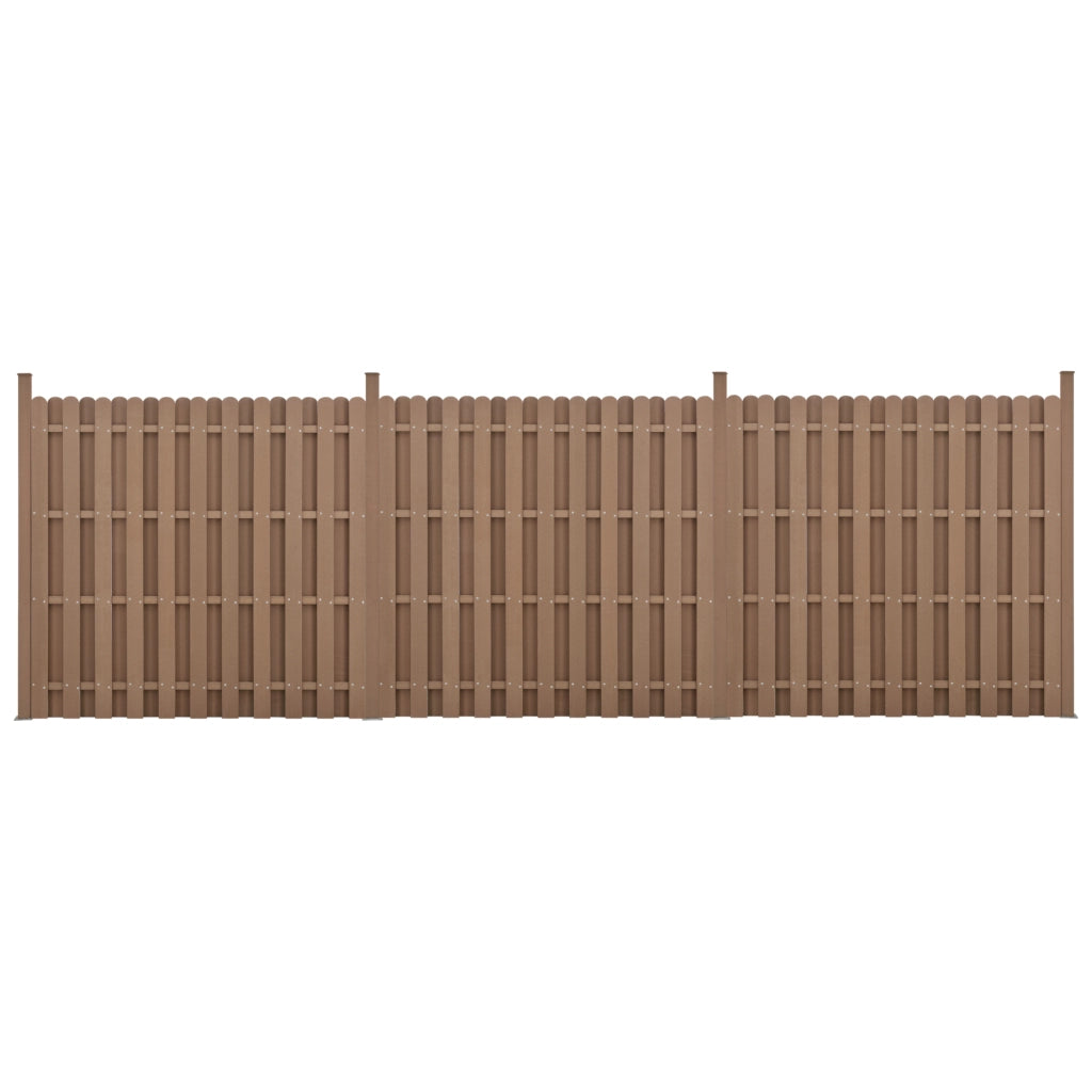 Recinzione in WPC per Giardino Staccionata a Doppia Faccia Steccato Alto 185 cm Lungo 562 cm Marrone NEU.HOLZ